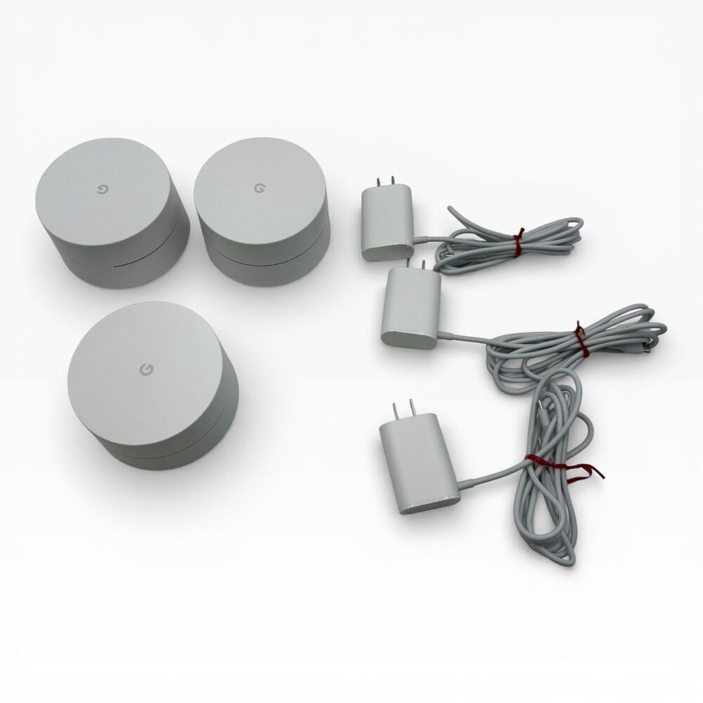 Google AC‑1304 AC1200 Mesh Wi‑Fi System 3‑Pack Home Router Set